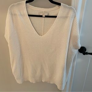 LOFT short sleeved white sweater